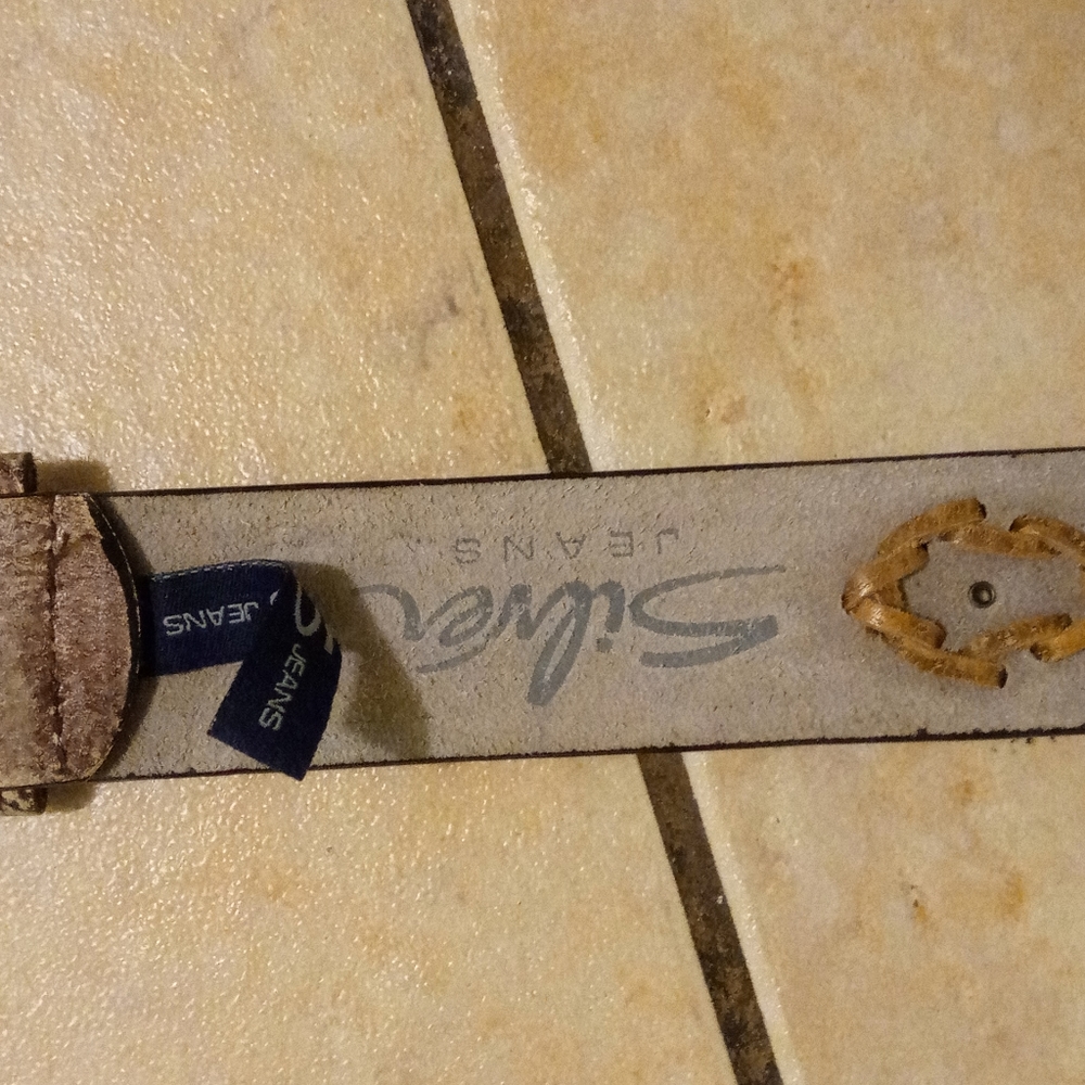 Silver jeans belt